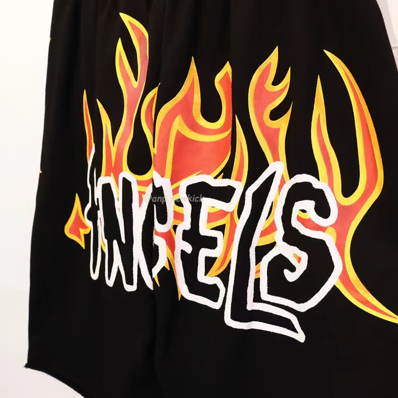 Palm Angels Graffiti Flame T Shirt Shorts Black White (10) - newkick.cc